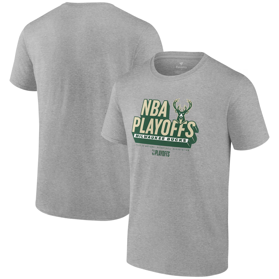 Men 2024 NBA Milwaukee Bucks grey Tshirts